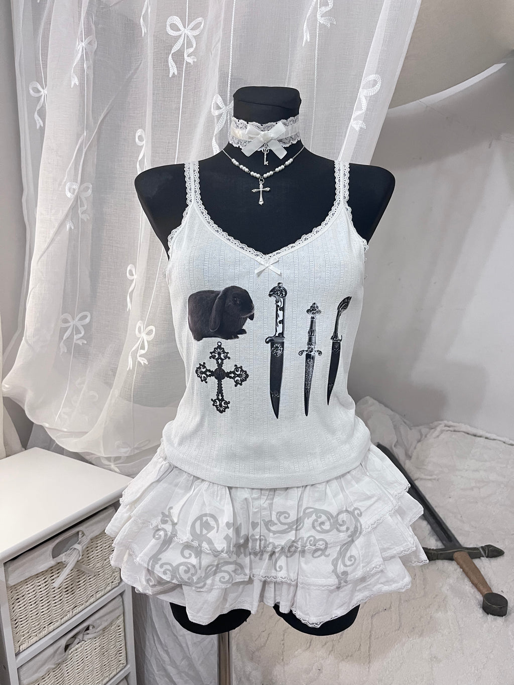 Velvet bunny & daggers - reworked top ₊ ⊹ ₍ᐢᐢ₎