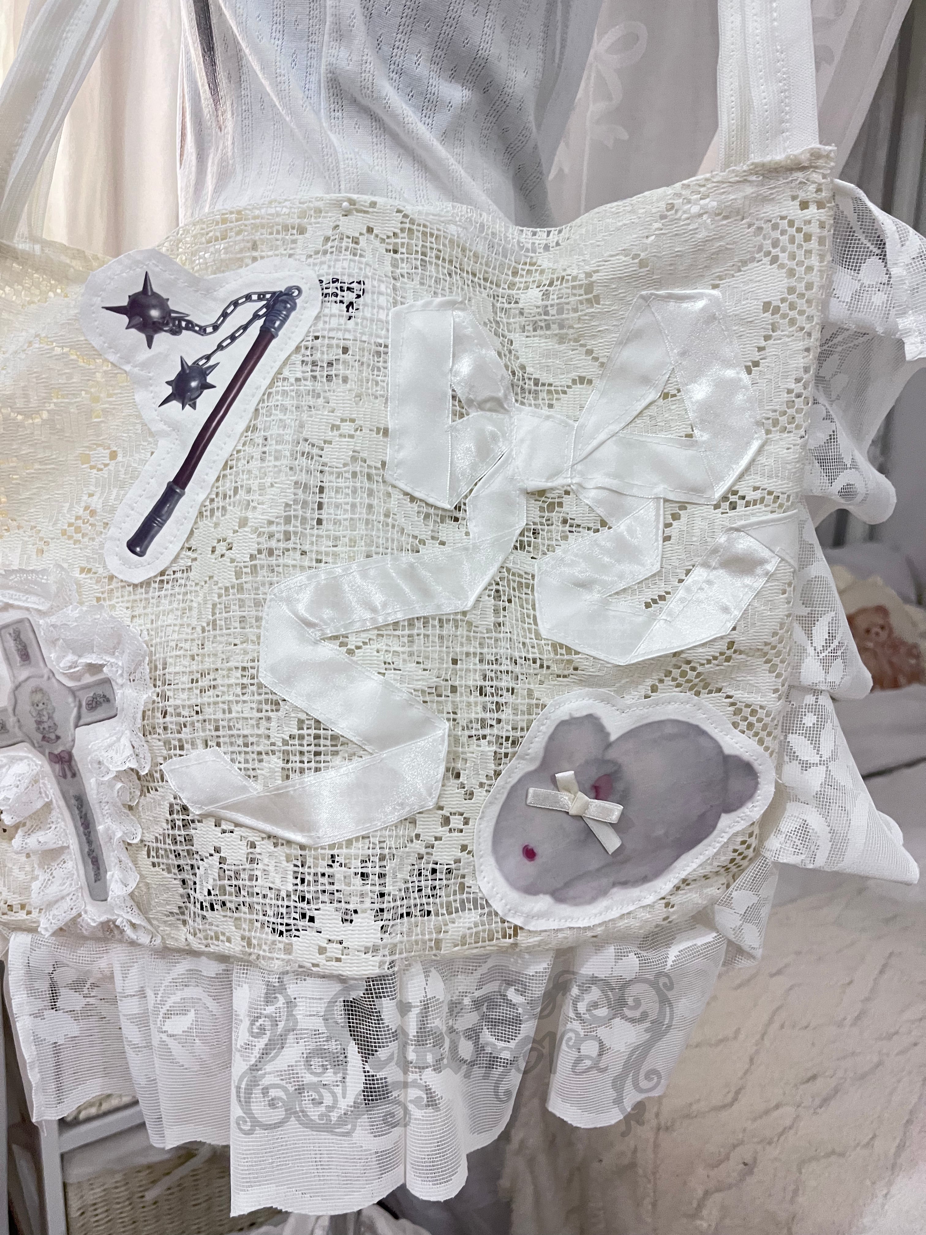 Frilly bunny - handmade bag ₍ᐢᐢ₎⊹ ࣪ ˖